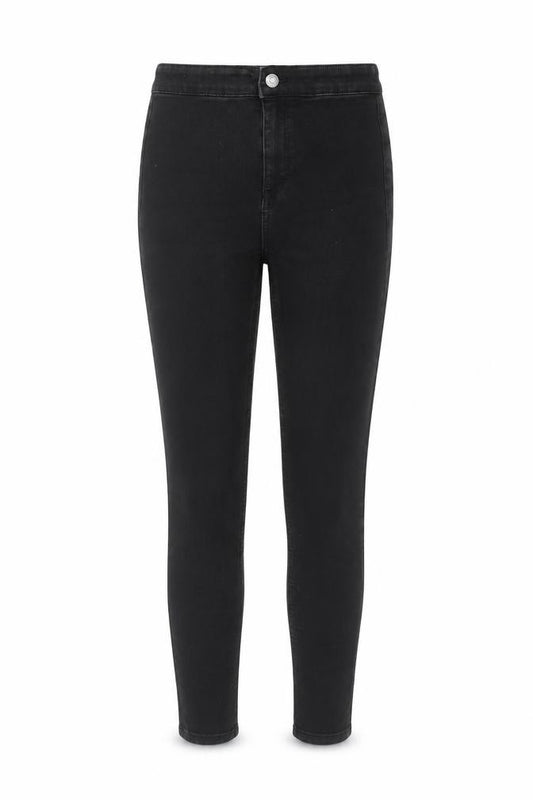 Front view of Don't Call Me women’s black cotton jegging jeans, size UK 24, in, 27-inch leg regular button