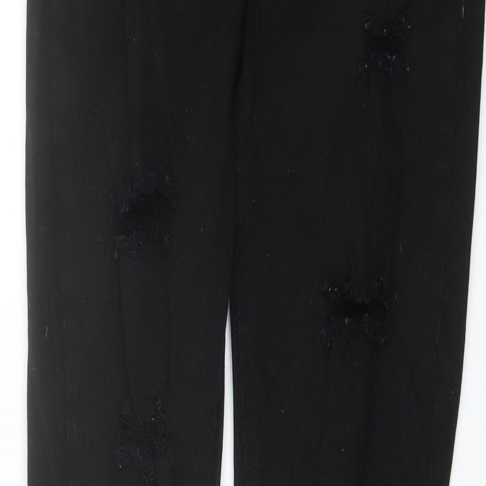 H&M Womens Black Cotton Skinny Jeans Size 8 L28 in Regular Button