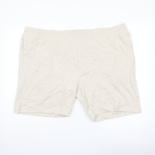 Autograph Mens Beige Cotton Sweat Shorts Size 3XL L8 in Regular Drawstring