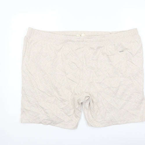 Autograph Mens Beige Cotton Sweat Shorts Size 3XL L8 in Regular Drawstring