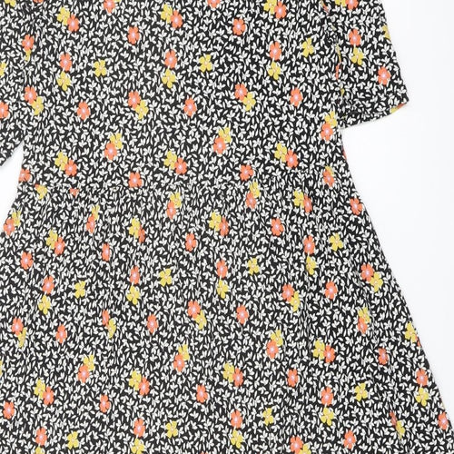 Marks and Spencer Womens Multicoloured Geometric Viscose A-Line Size 8 Crew Neck Pullover