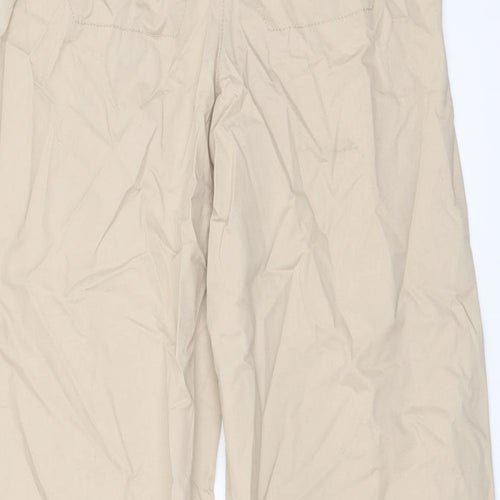 Marks and Spencer Womens Beige Cotton Trousers Size 8 L30 in Regular Button