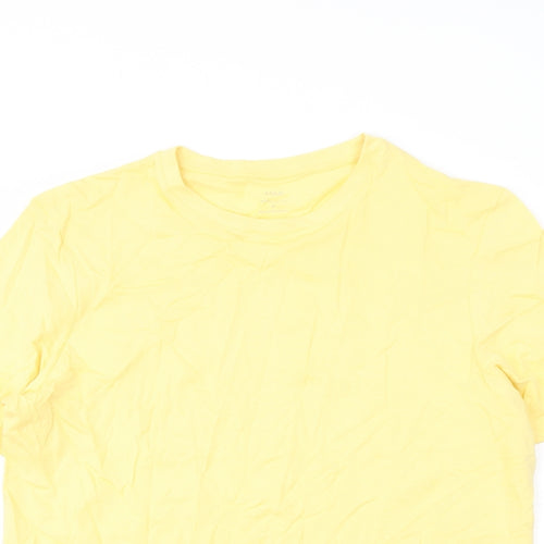 Marks and Spencer Mens Yellow Cotton T-Shirt Size M Crew Neck