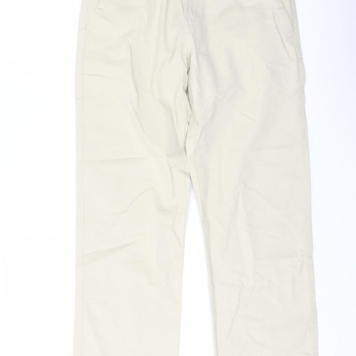 Denim & Co. Mens Beige Cotton Straight Jeans Size 30 in L30 in Regular Button