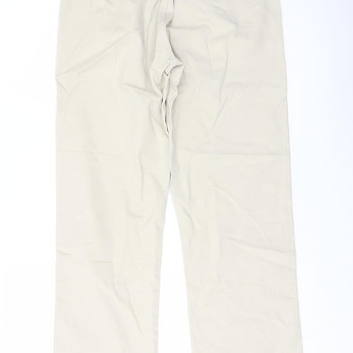 Denim & Co. Mens Beige Cotton Straight Jeans Size 30 in L30 in Regular Button