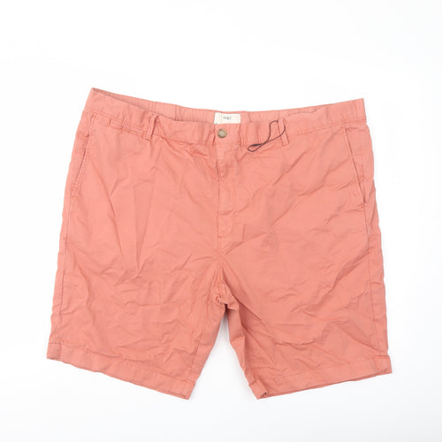 Marks and Spencer Mens Orange Cotton Chino Shorts Size 44 in L9 in Regular Button