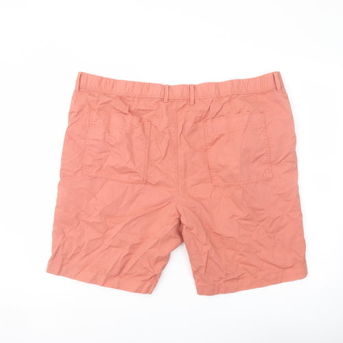 Marks and Spencer Mens Orange Cotton Chino Shorts Size 44 in L9 in Regular Button