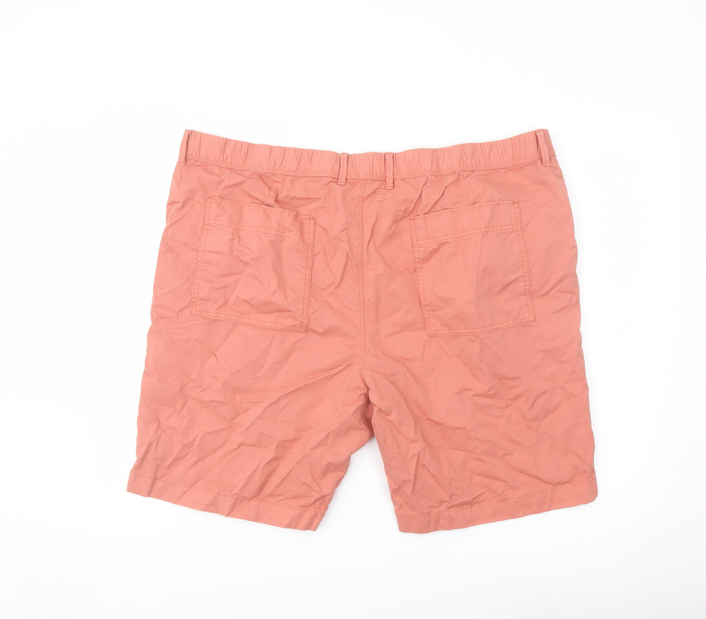 Marks and Spencer Mens Orange Cotton Chino Shorts Size 44 in L9 in Regular Button