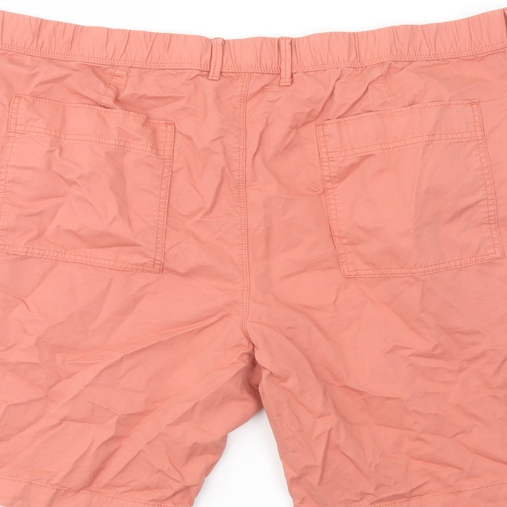 Marks and Spencer Mens Orange Cotton Chino Shorts Size 44 in L9 in Regular Button