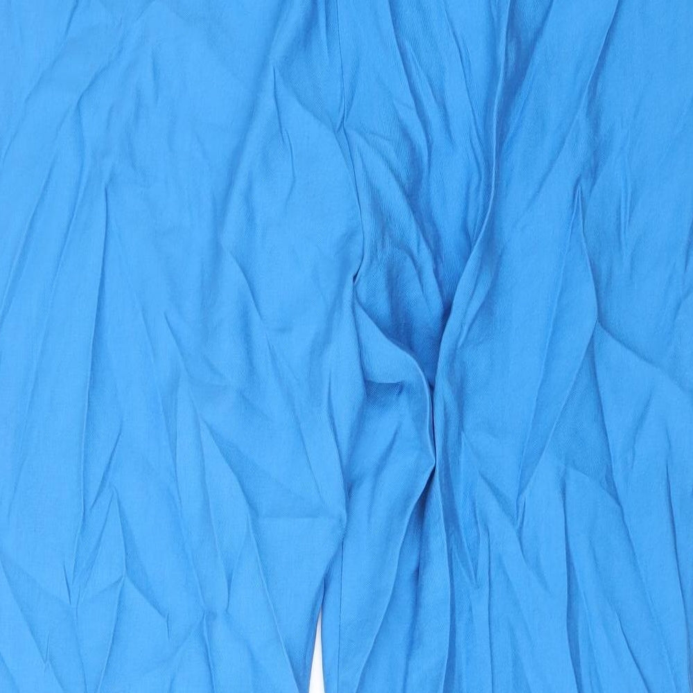 Marks and Spencer Womens Blue Lyocell Trousers Size 22 L27 in Regular Drawstring