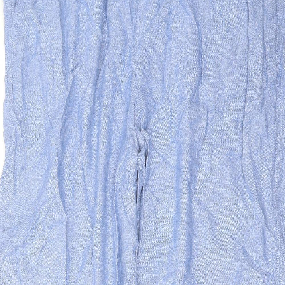 Marks and Spencer Womens Blue Linen Trousers Size 22 L27 in Regular Drawstring