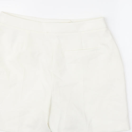 Marks and Spencer Womens Ivory Polyester Chino Shorts Size 12 L5 in Regular Button