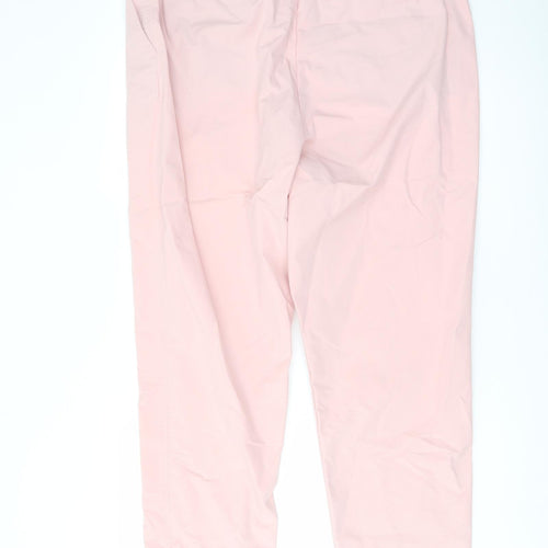Marks and Spencer Womens Pink Cotton Chino Trousers Size 18 L29 in Regular Button