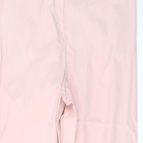 Marks and Spencer Womens Pink Cotton Chino Trousers Size 18 L29 in Regular Button