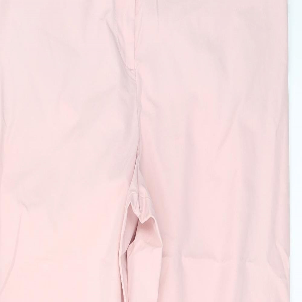 Marks and Spencer Womens Pink Cotton Chino Trousers Size 18 L29 in Regular Button