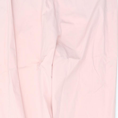 Marks and Spencer Womens Pink Cotton Chino Trousers Size 18 L29 in Regular Button