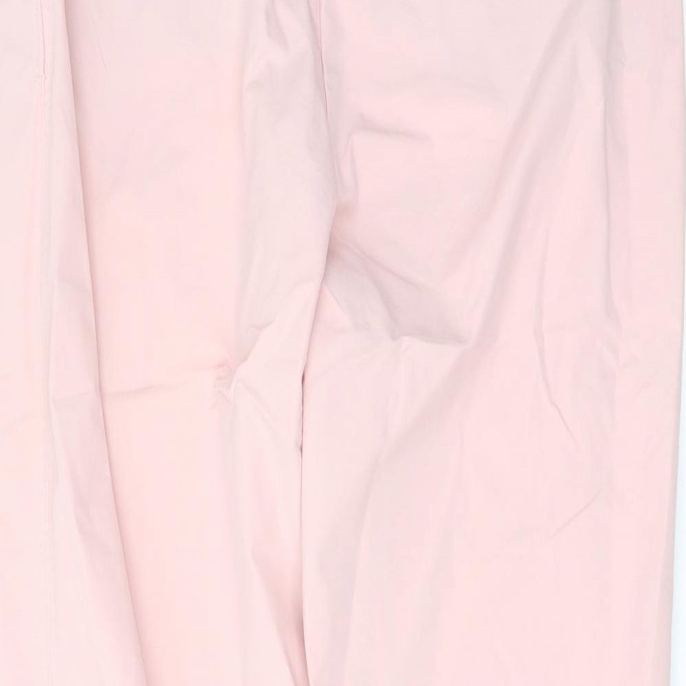 Marks and Spencer Womens Pink Cotton Chino Trousers Size 18 L29 in Regular Button