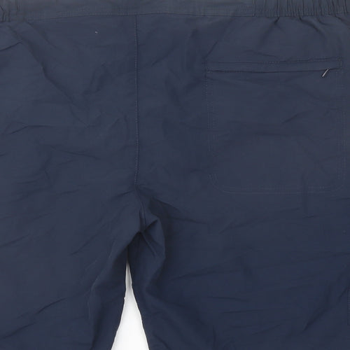 Marks and Spencer Mens Blue Polyamide Cargo Shorts Size 3XL L11 in Regular Drawstring - Swim Shorts