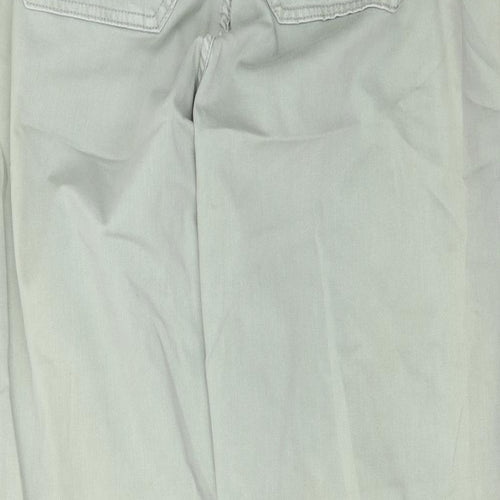 Marks and Spencer Womens Green Cotton Jogger Trousers Size 18 L29 in Regular Button
