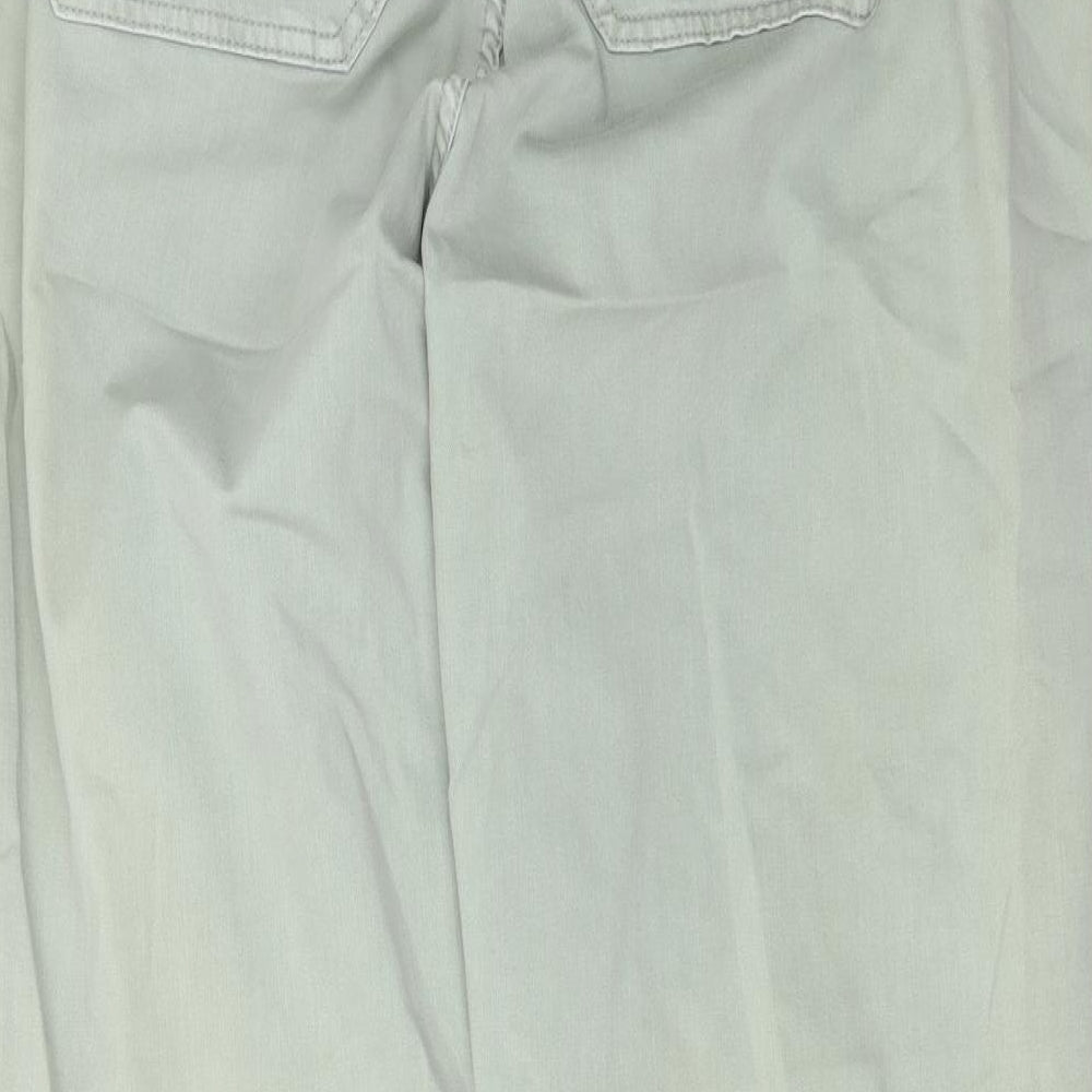 Marks and Spencer Womens Green Cotton Jogger Trousers Size 18 L29 in Regular Button