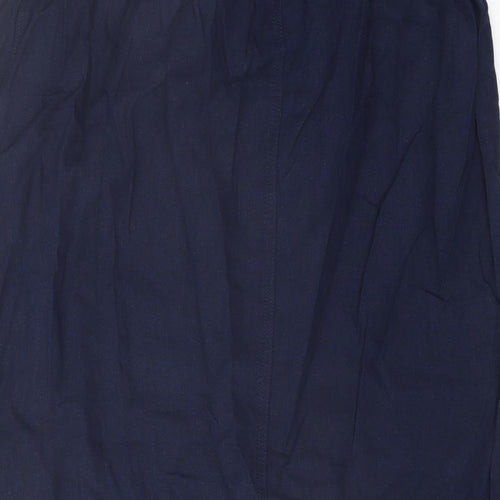 Marks and Spencer Womens Blue Linen A-Line Skirt Size 20 Drawstring
