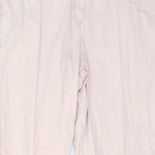 Marks and Spencer Womens Pink Cotton Chino Trousers Size 20 L25 in Regular Button