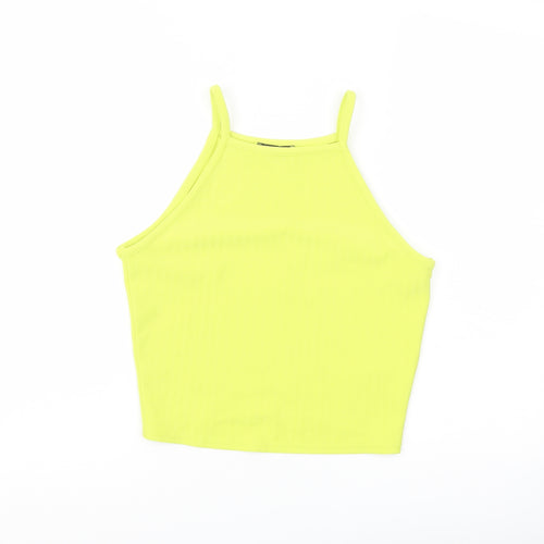 New Look Womens Green Polyester Basic Tank Size 10 Square Neck