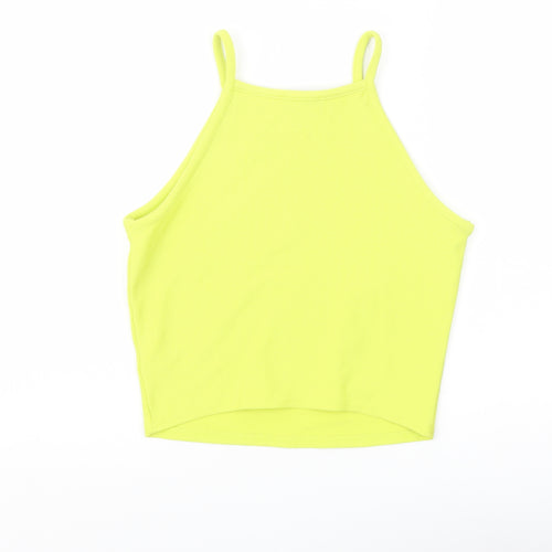 New Look Womens Green Polyester Basic Tank Size 10 Square Neck