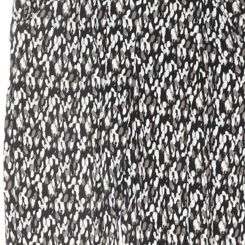 NEXT Womens Black Geometric Viscose Harem Trousers Size 10 L29 in Regular