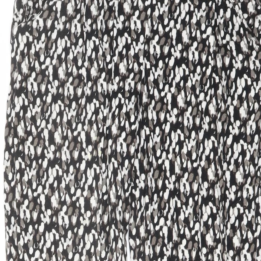 NEXT Womens Black Geometric Viscose Harem Trousers Size 10 L29 in Regular