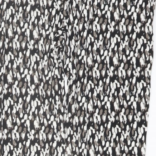 NEXT Womens Black Geometric Viscose Harem Trousers Size 10 L29 in Regular
