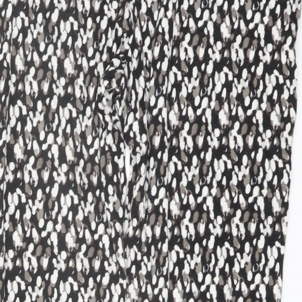 NEXT Womens Black Geometric Viscose Harem Trousers Size 10 L29 in Regular