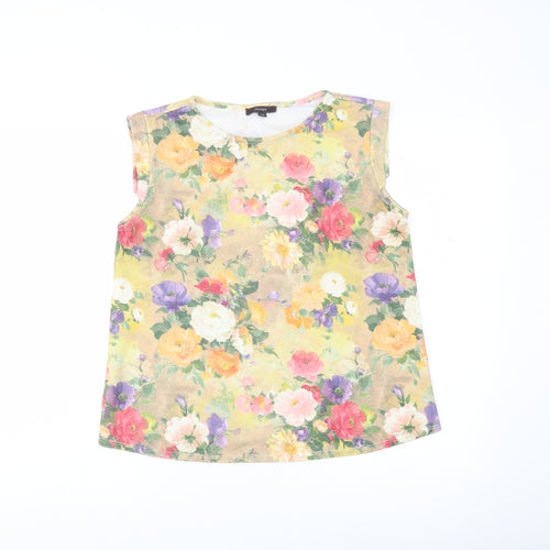 Therapy Womens Multicoloured Floral Polyester Basic Blouse Size 10 Round Neck