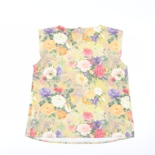 Therapy Womens Multicoloured Floral Polyester Basic Blouse Size 10 Round Neck
