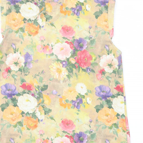 Therapy Womens Multicoloured Floral Polyester Basic Blouse Size 10 Round Neck