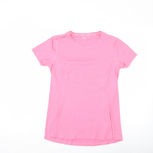 Good Moove Womens Pink Polyester Basic T-Shirt Size 10 Crew Neck Pullover