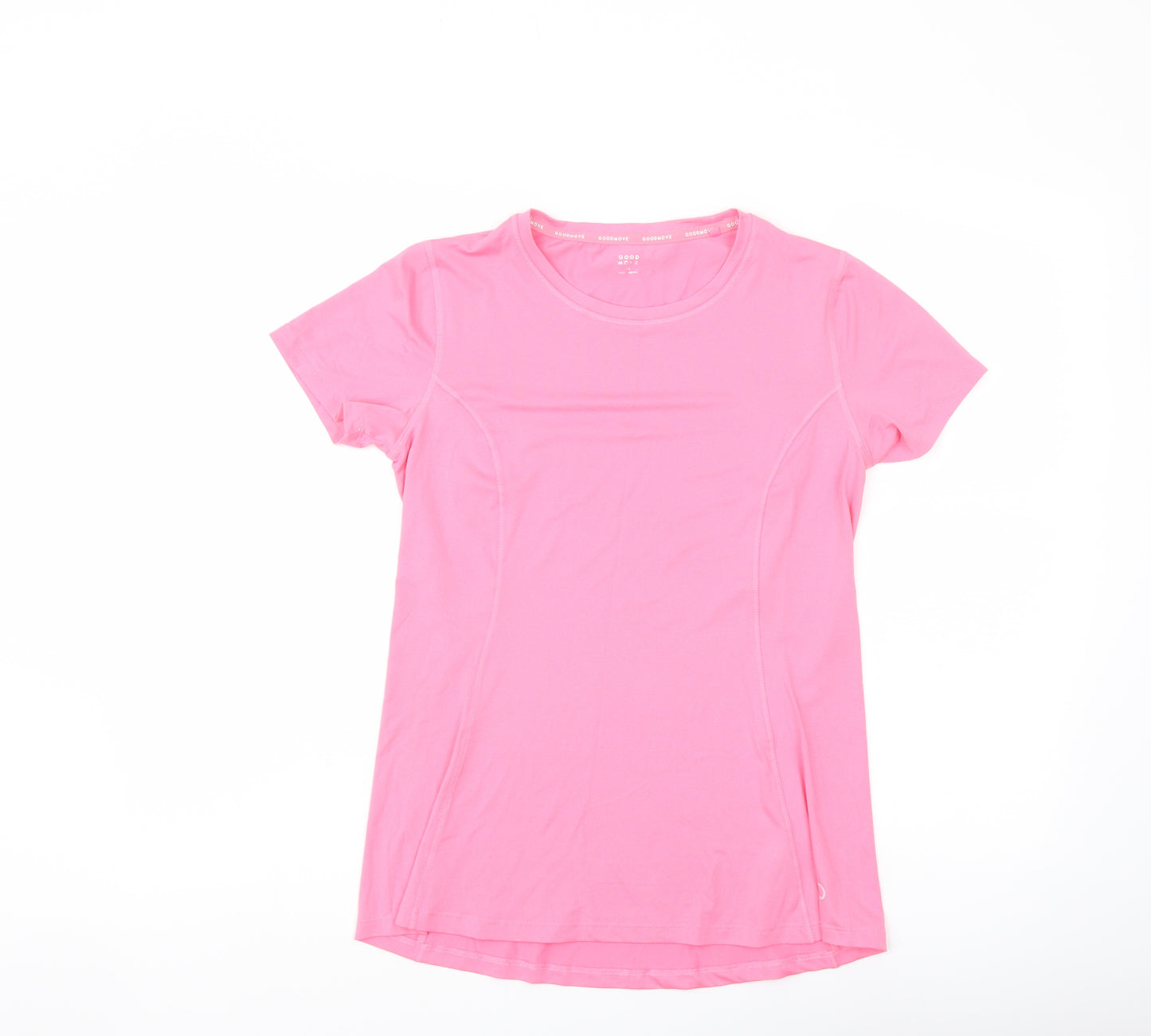 Good Moove Womens Pink Polyester Basic T-Shirt Size 10 Crew Neck Pullover