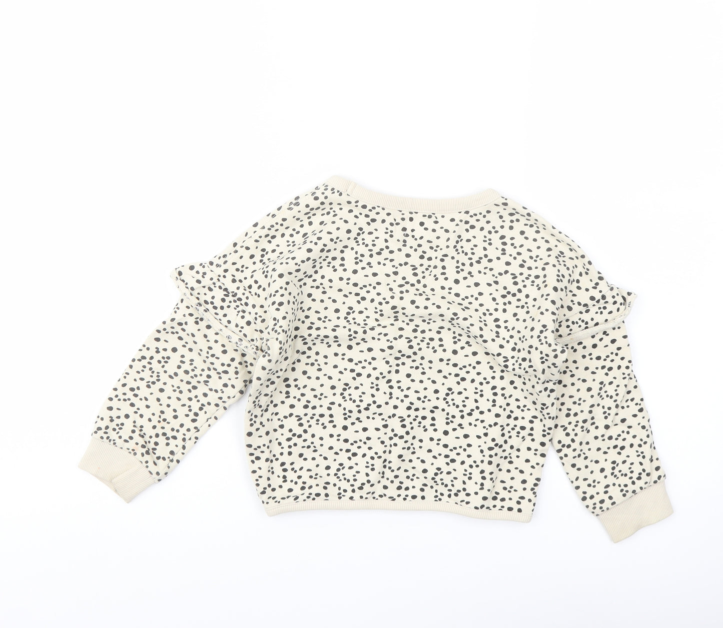 John Lewis Girls Beige Geometric Cotton Pullover Sweatshirt Size 4 Years Pullover