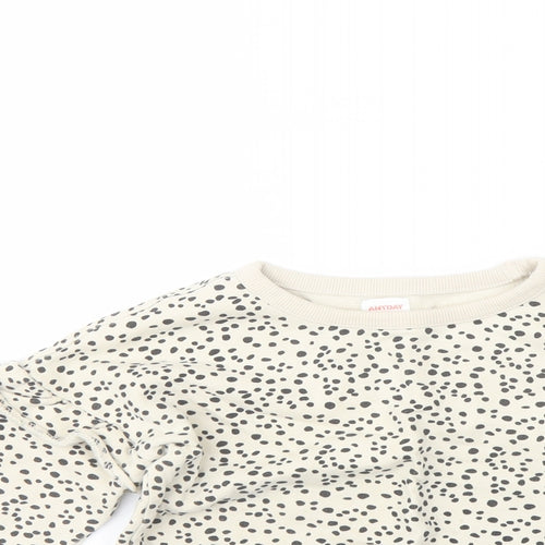 John Lewis Girls Beige Geometric Cotton Pullover Sweatshirt Size 4 Years Pullover