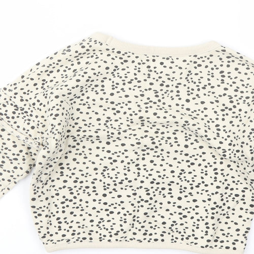 John Lewis Girls Beige Geometric Cotton Pullover Sweatshirt Size 4 Years Pullover