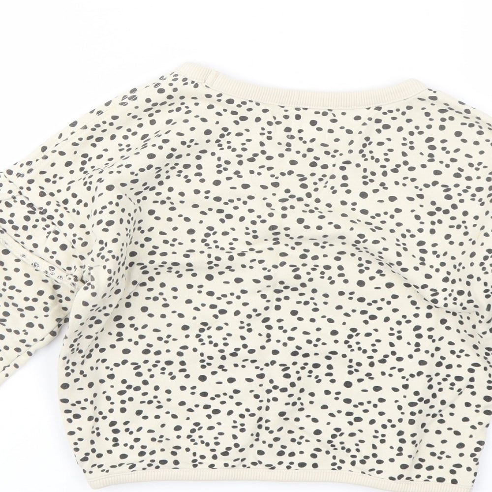 John Lewis Girls Beige Geometric Cotton Pullover Sweatshirt Size 4 Years Pullover