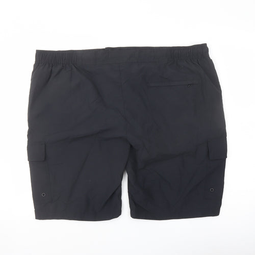 Marks and Spencer Mens Black Polyamide Cargo Shorts Size 3XL L10 in Regular Button - Swim Shorts