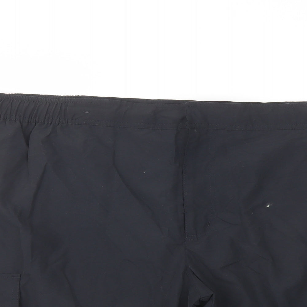 Marks and Spencer Mens Black Polyamide Cargo Shorts Size 3XL L10 in Regular Button - Swim Shorts