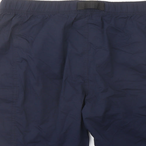 Marks and Spencer Mens Blue Cotton Cargo Shorts Size 36 in L9 in Regular Button