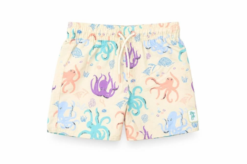 Front view of Marks & Spencer boys’ multicoloured geometric polyester sweatpants, size 18-24, months drawstring