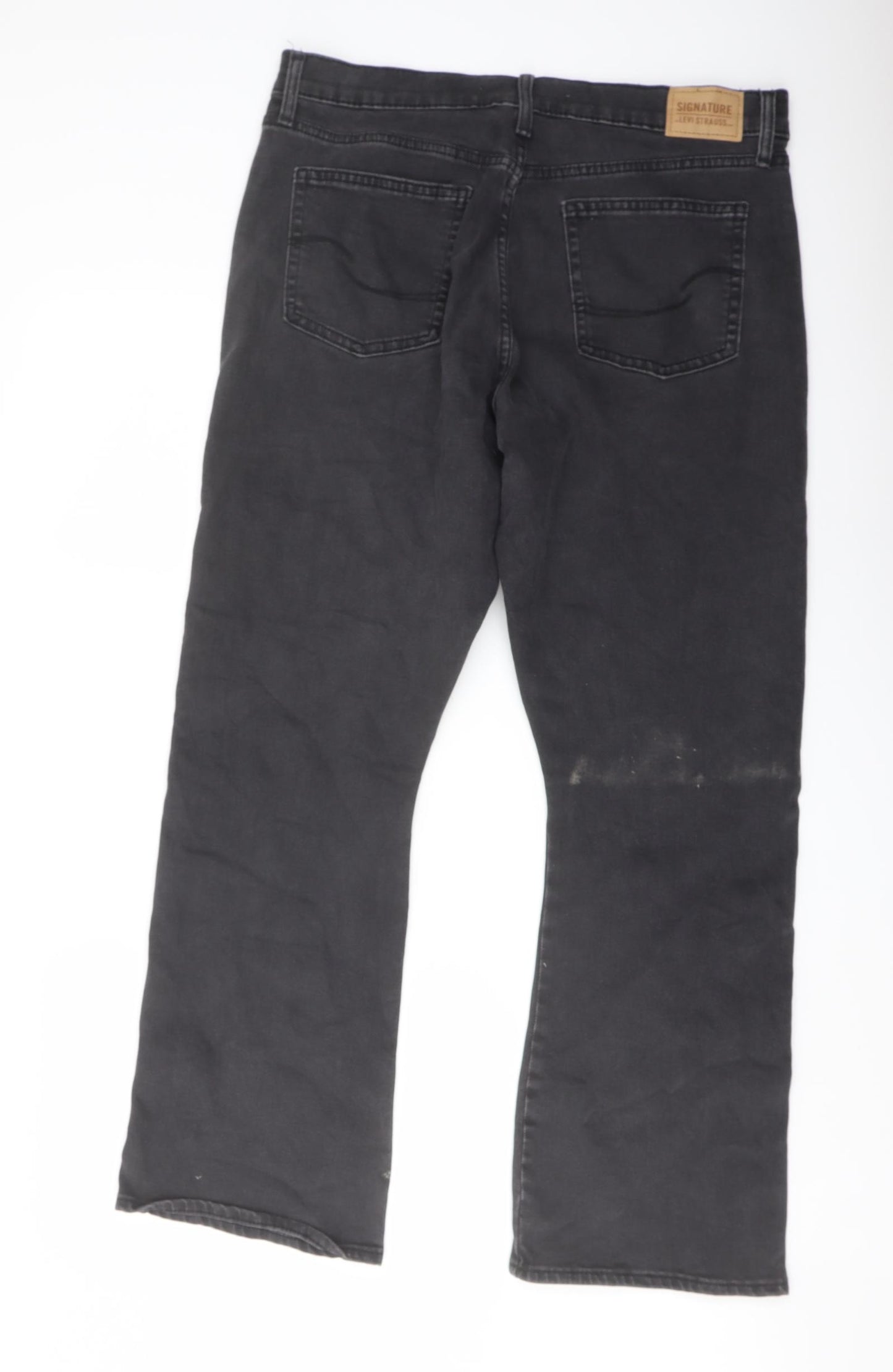 Signature by Levi Strauss & Co. Womens Grey Cotton Bootcut Jeans Size 12 L28 in Regular Button