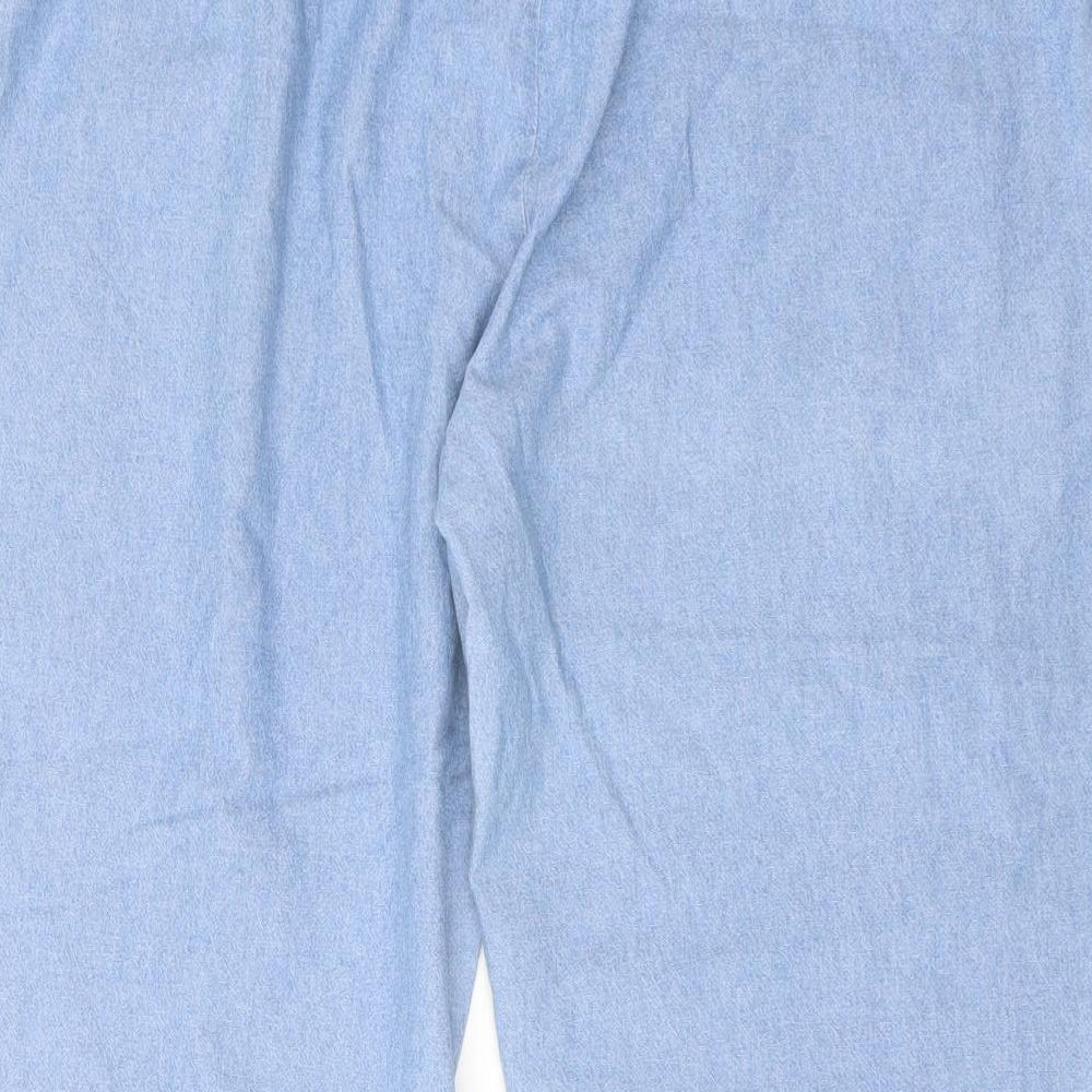 EWM Womens Blue Cotton Trousers Size 24 L24 in Regular Drawstring
