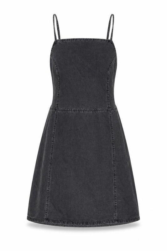 Front view of ASOS women’s beige cotton mini, size UK 16, square neck tie
