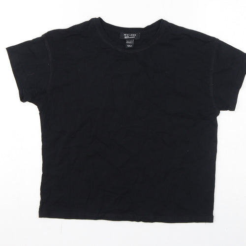 New Look Boys Black Cotton Basic T-Shirt Size 12-13 Years Round Neck Pullover