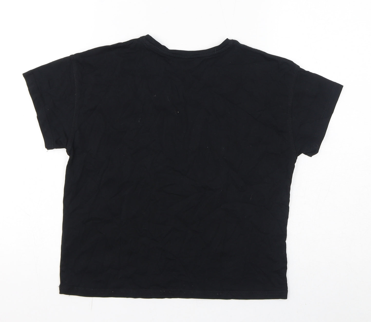 New Look Boys Black Cotton Basic T-Shirt Size 12-13 Years Round Neck Pullover